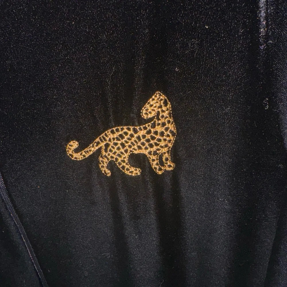 Vintage Amanda Stewart intimates animal print leopard cheetah house robe velour - Picture 7 of 15